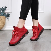 shockproof ankle boots womens high quality leather shoes woman short boots orthopedic female anti skid booties pregnant shoes