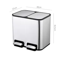 Tall Silent Storage Square Trash Can Cover Ecoco Waste Bin Recycling Outdoor Kitchen Accessories Poubelle Garbage Bin EH50TC