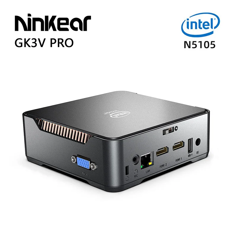 Ninkear GK3V Pro Mini PC Intel Celeron J4125/N5105 Windows 11 DDR4 8GB 128GB 16GB 512GB WIFI5 1000M LAN BT4.2 VGA 4K Computer