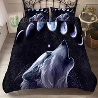 wolf animal bedding set moon phase duvet quilt cover 3d print comforter for adults teens europe king single double full size