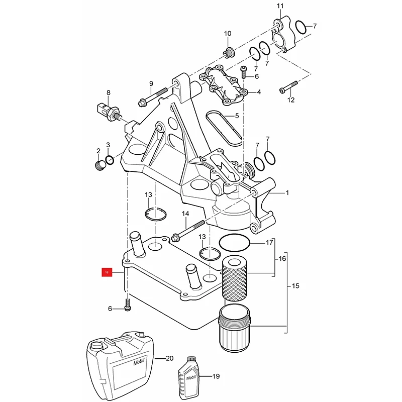 Для Porsche Cayenne Turbo 4.5L V8 9PA 955 4.5 2002-2010 комплект масляного радиатора системы