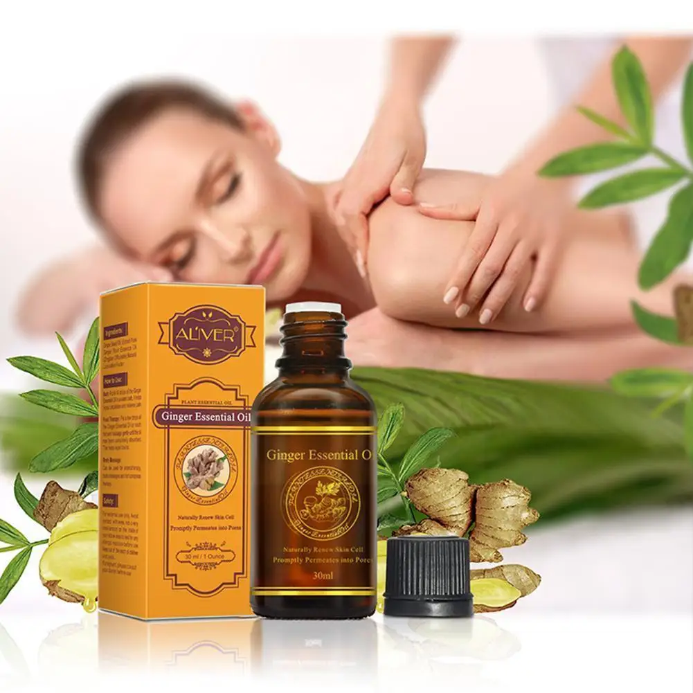 

30ml Ginger Essential Oil Massage Dredge Lymphatic Care Massage And Body Drainage Beauty Salon Detoxification O7b8
