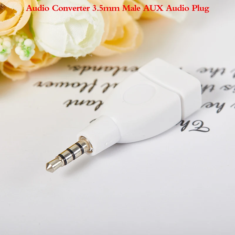 

Аудиоконвертер 3,5 мм штекер AUX аудио разъем к USB 2,0 гнездовой конвертер адаптер для автомобильного аудио