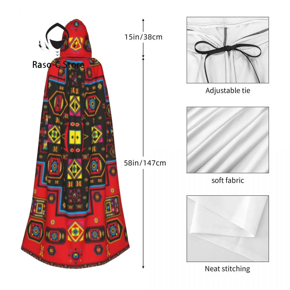 Унисекс ведьма реверсивная накидка с капюшоном для взрослых вампиров