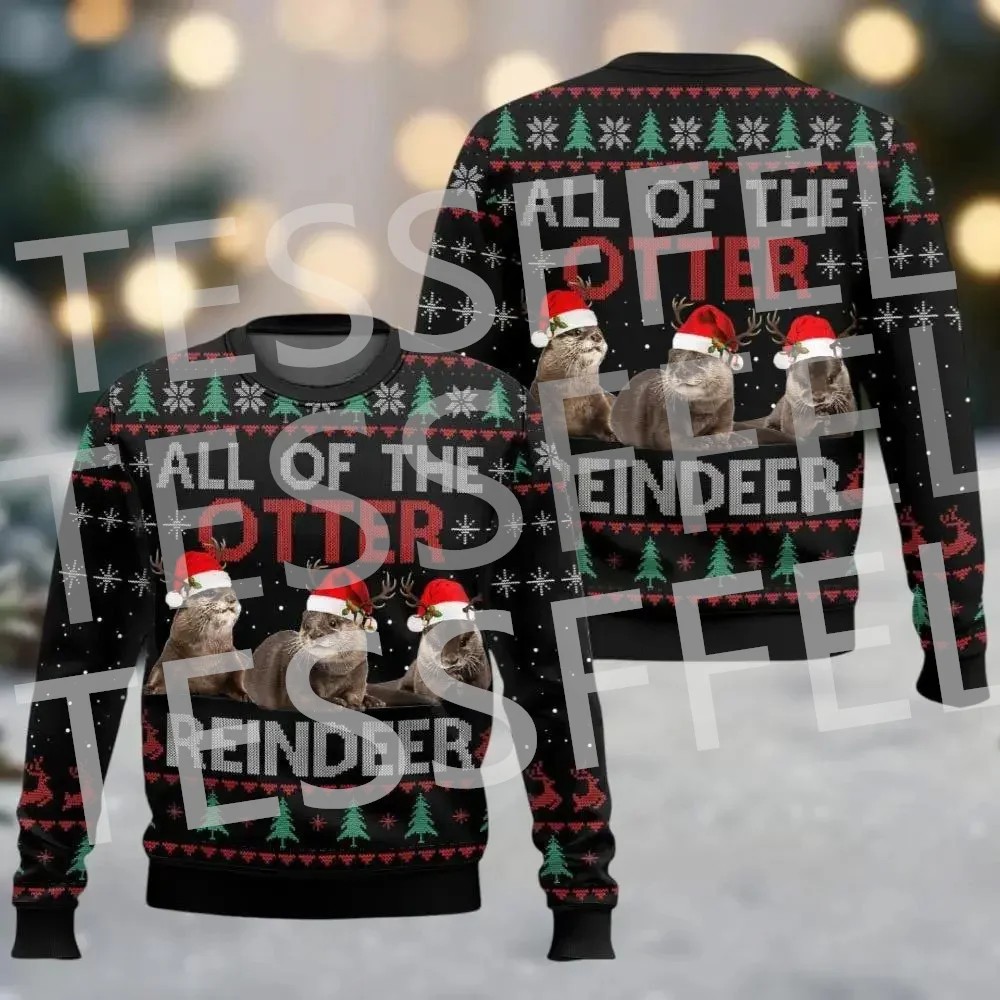 Christmas Xmas Animal Anime Cosplay Cartoon Vintage Retro Ugly Knitted Sweater Winter Pullover 3DPrint Harajuku Long Sleeves V20