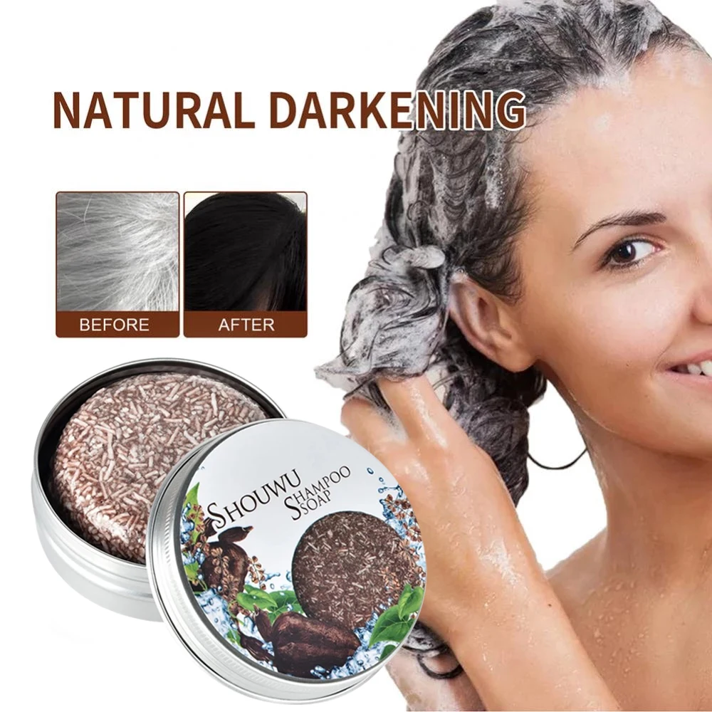 

Sdotter 2/3/5pcs He Shou Wu Hira Darkening Shampoo Bar Hair Care Shampoos Bar Natural Organic Handmade Soap Effective Gray Hair