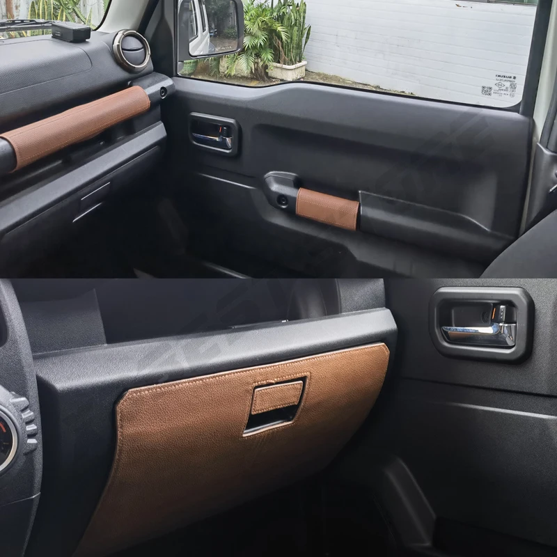 Фото Защитная накладка на ручку двери и ручку стояночного тормоза для Suzuki Jimny JB64 JB74 2019+ (5-дверный, 3-дверный) – Комплект аксессуаров для интерьера автомобиля №3