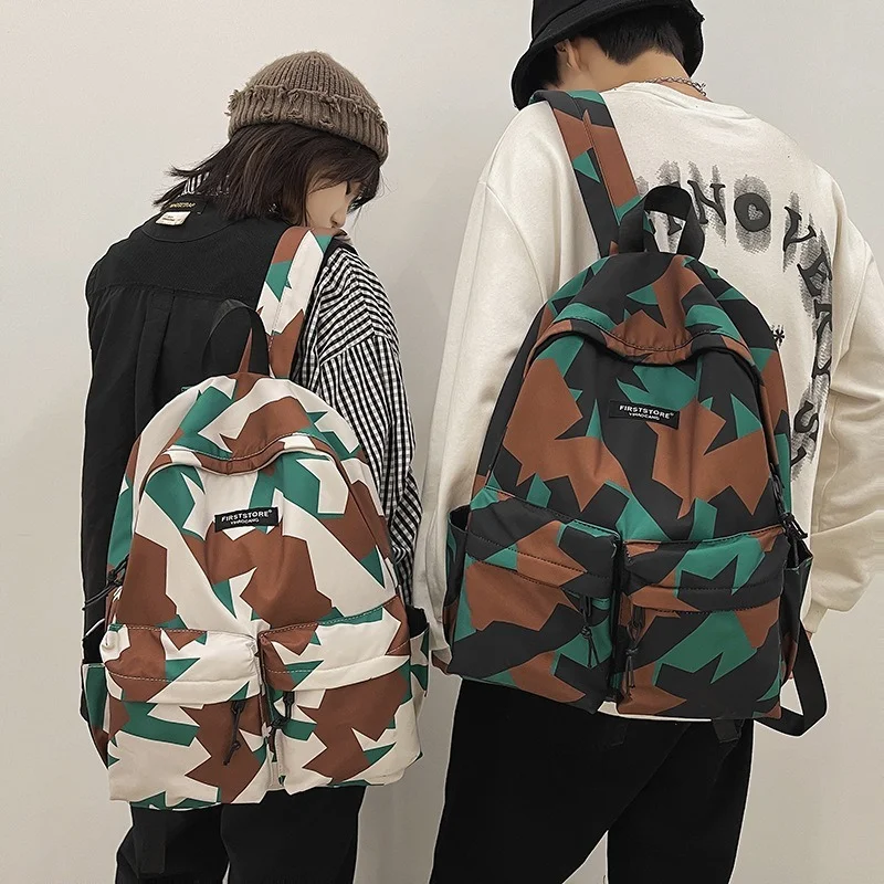 

Multi-pocket Men Women Backpack Female Large Capacity School Bag Couple Trendy Harajuku 15 Inch Laptop Backpacks Ladies Bookbag