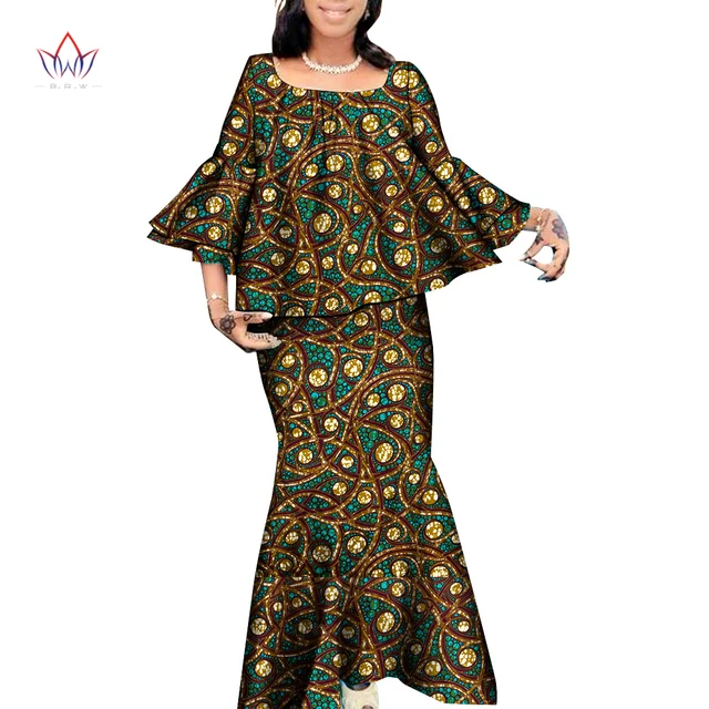 Office 2023 professional plus outfit african style elegant clothing two peice set for women matching skirt and top set wy693