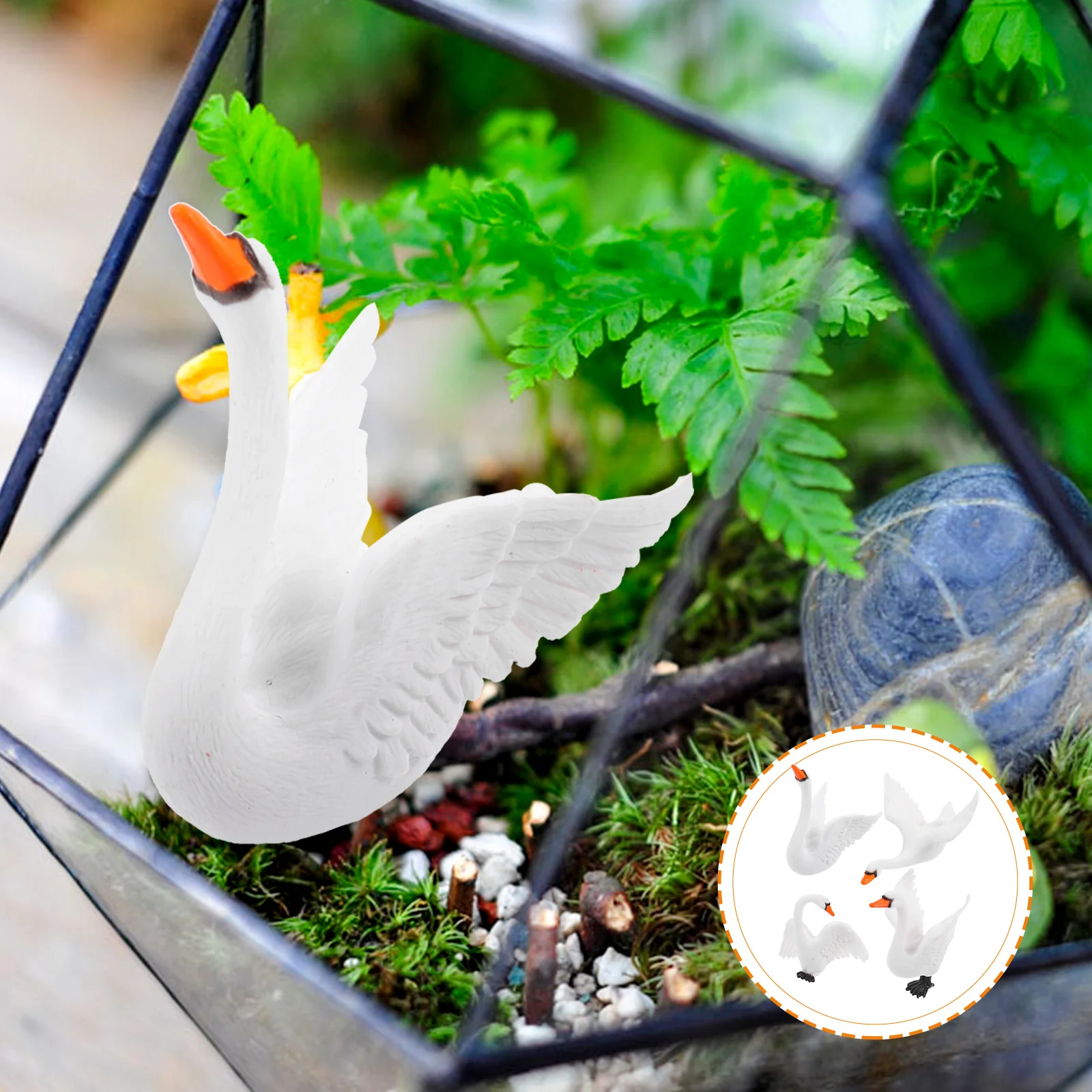 

Swan Mini Miniature Resin Figurine Bonsai Decor Micro Landscape Decoration Ornaments Crafts Craft Statue
