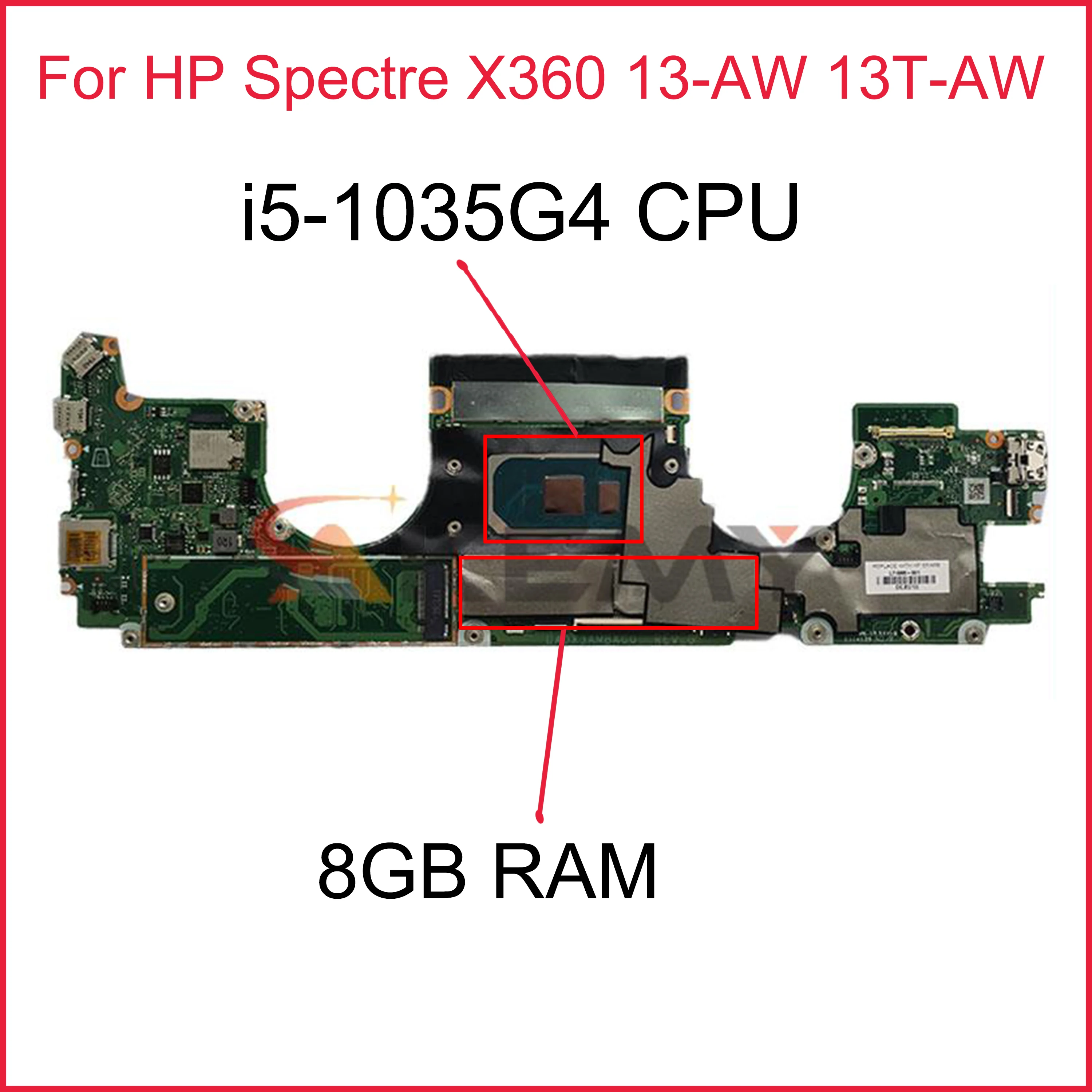 

For HP Spectre X360 13-AW 13T-AW Laptop Motherboard M03271-001 DA0X3AMBAG0 M03271-601 With i5-1035G4 8GB RAM Fully Tested