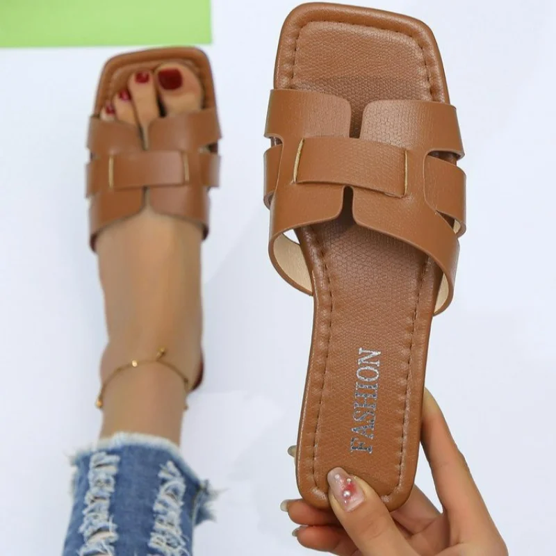 Summer Slippers Women Flat Luxury Outdoor Beach Flip Flops Female Sandals Trend Brand Design Slides Shoes Woman 2023 Big Size 43