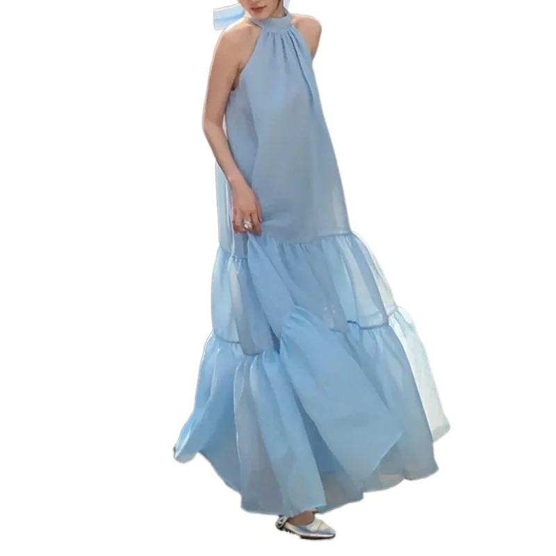 

Весеннее французское платье с мягким ветром Morris Neck, окрашенное платье 4m