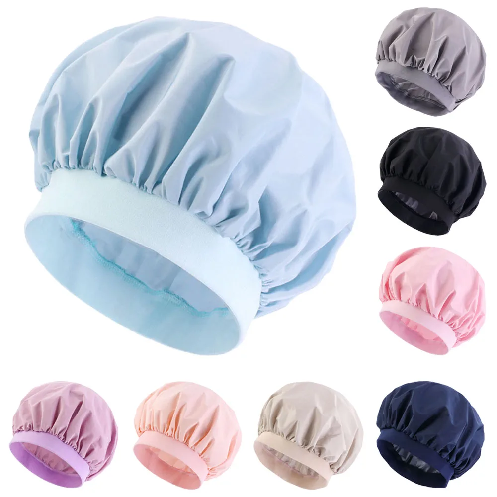 Новая Женская атласная однотонная шапочка с широким покрытием для ночного сна