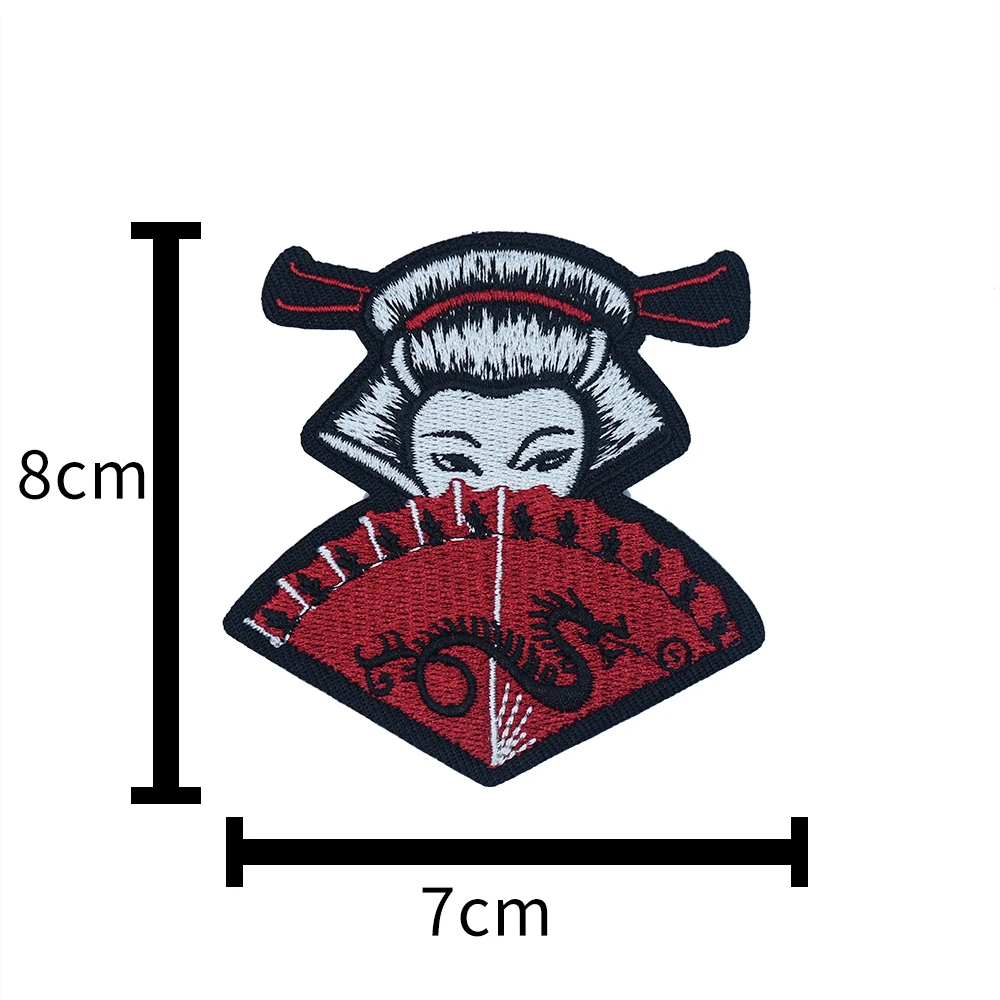 Японская культура искусственная вышивка гейши нашивки для одежды дешевые