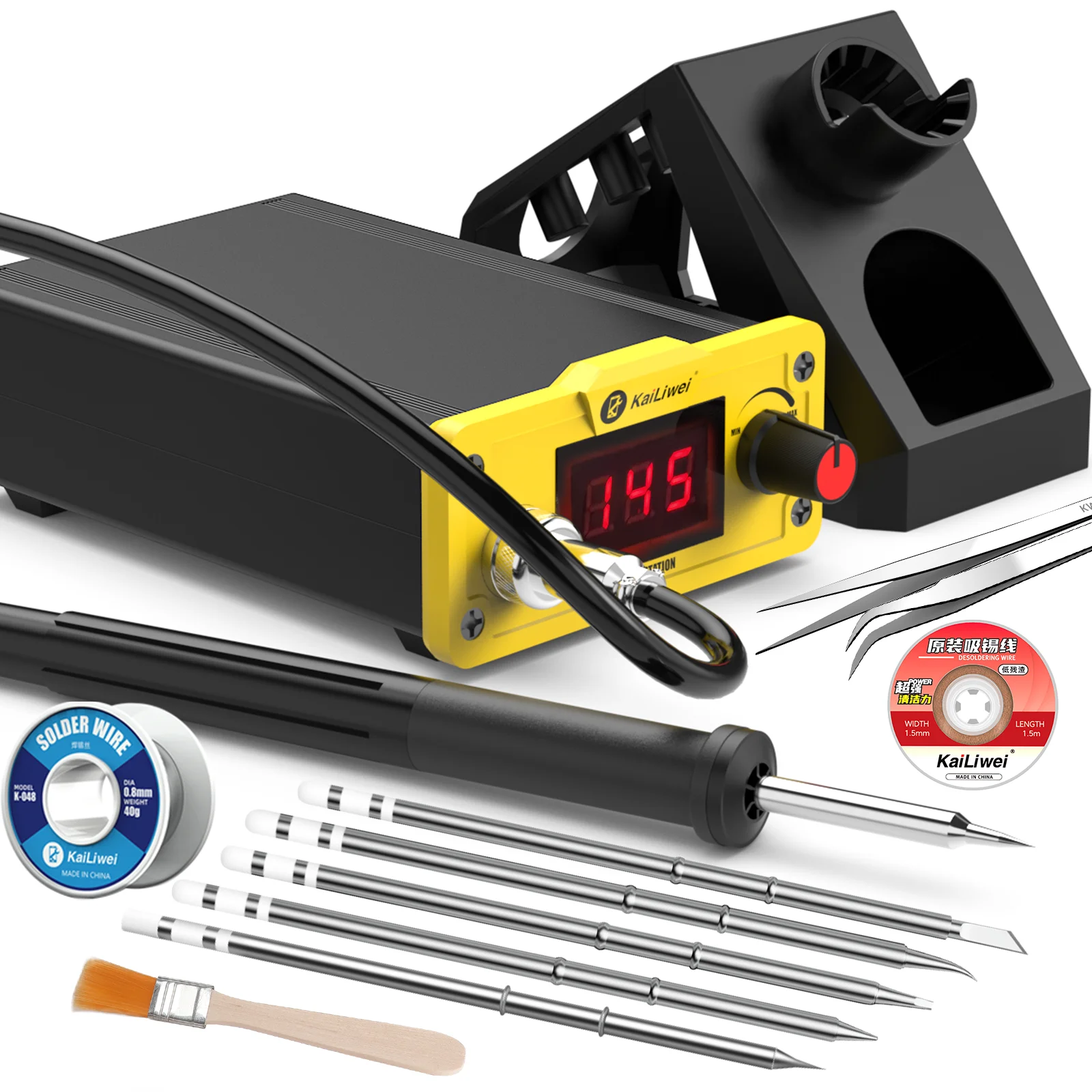 Паяльная станция Kailiwei T12 с ЖК-дисплеем Портативная паяльная Bga регулируемой