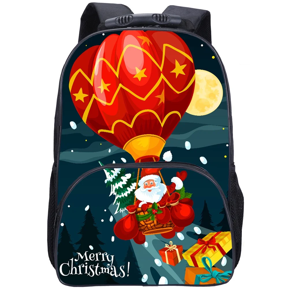 High-capacity Children Santa Claus Christmas Cartoon Gift Backpacks New Primary Girl Boy Fashion Leisure Schoolbags