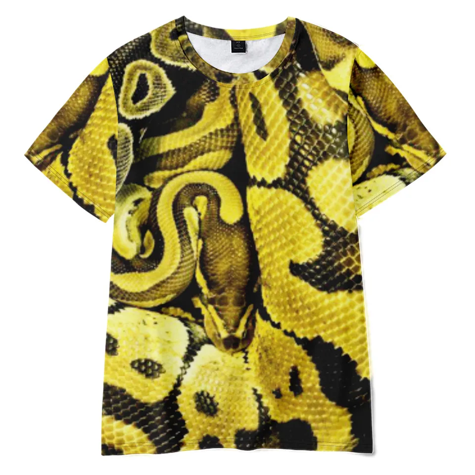 

Футболка мужская оверсайз с круглым вырезом и коротким рукавом, Повседневная рубашка с 3D принтом животного, свободная уличная одежда в винт...