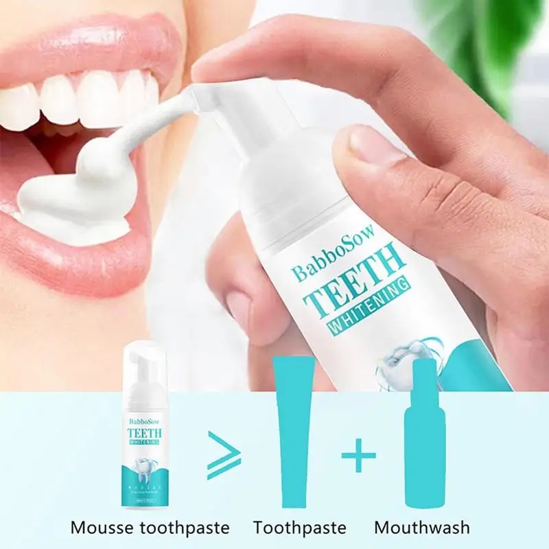 

Tooth Whitening Cleaning Mousse 50ml Teeth Remove Stains Anti Cavity Bleaching Whitener Foaming Toothpaste Oral Hygiene Care