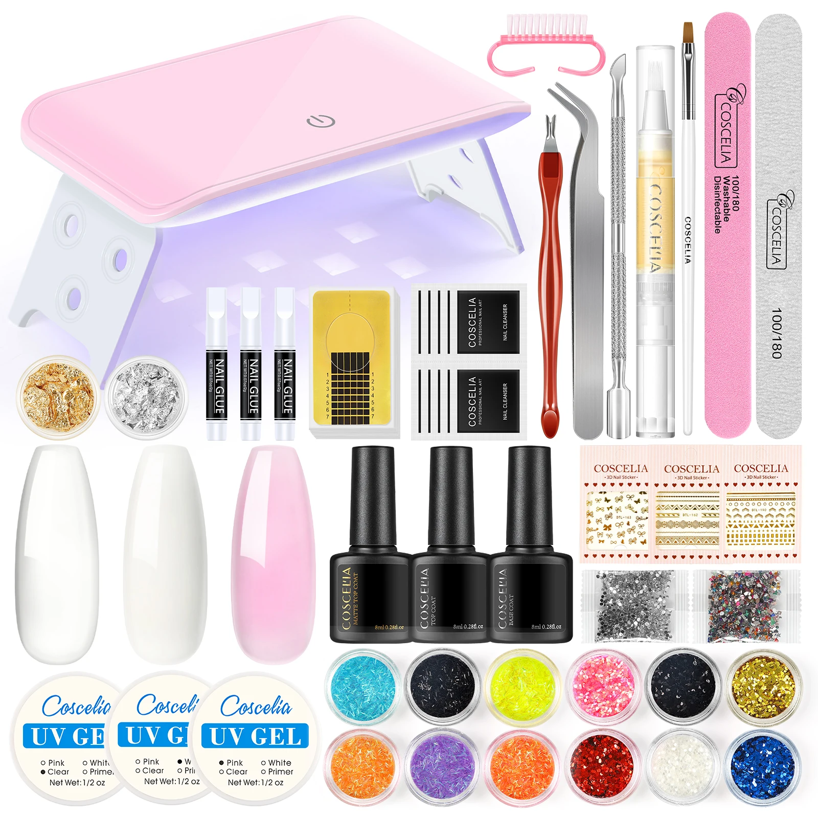 

Набор для маникюра с УФ-лампой для наращивания ногтей