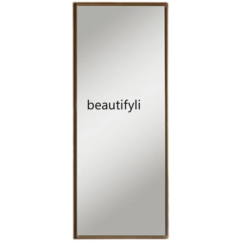 

yj Nordic Imported Solid Wood Household Dressing Mirror Floor Mirror Simple Movable Whole Body Full-Length Mirror