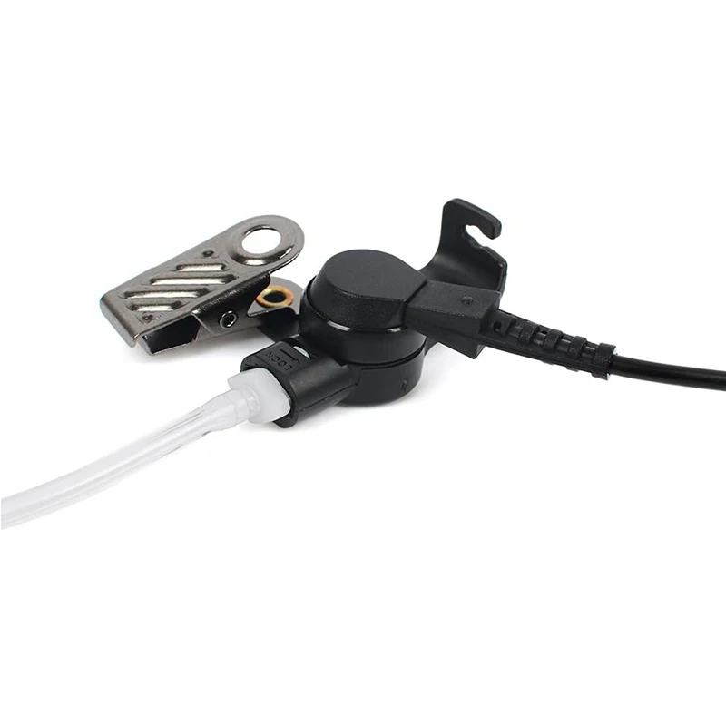 RISENKE Listen Only Acoustic Tube Earpiece 3.5mm Police Radio Headset with One Pair Medium Earmolds for Speaker Mic
