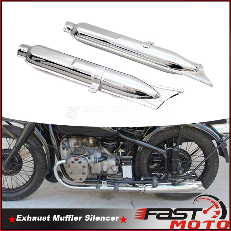 

Ретро мотоциклетный глушитель, трубка для BMW Ural K750 M1 M72 R71 R12 Dnepr MT12, боковые автомобильные глушители Fishtail, система глушителей