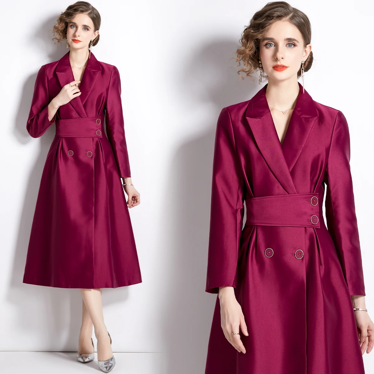 

Женский офисный Блейзер, двубортное пальто для осени и зимы