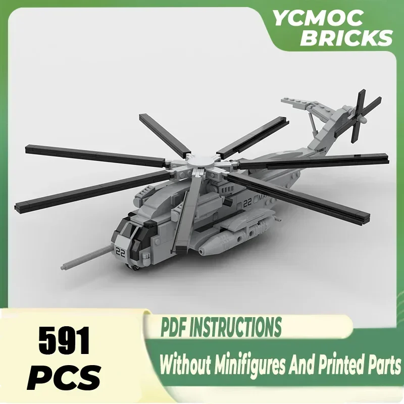 Военная модель Moc строительные кирпичи масштаб 1:72 CH-53E вертолет технология
