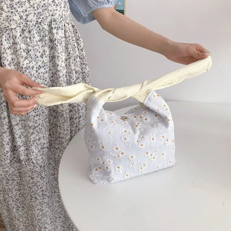 Сумка для ланча из хлопчатобумажной ткани милая Экологически чистая