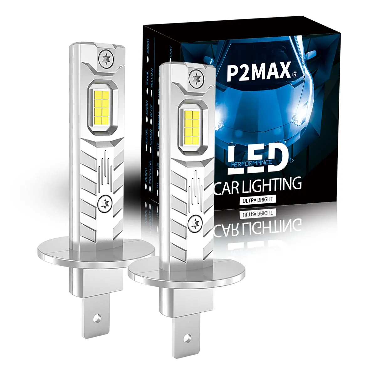 

Комплект Из 2 Сверхъярких Светодиодных Противотуманных Фар H1 P14.5s 6000K Белого Света, На 600% Более Яркие, 12В, Plug And Play