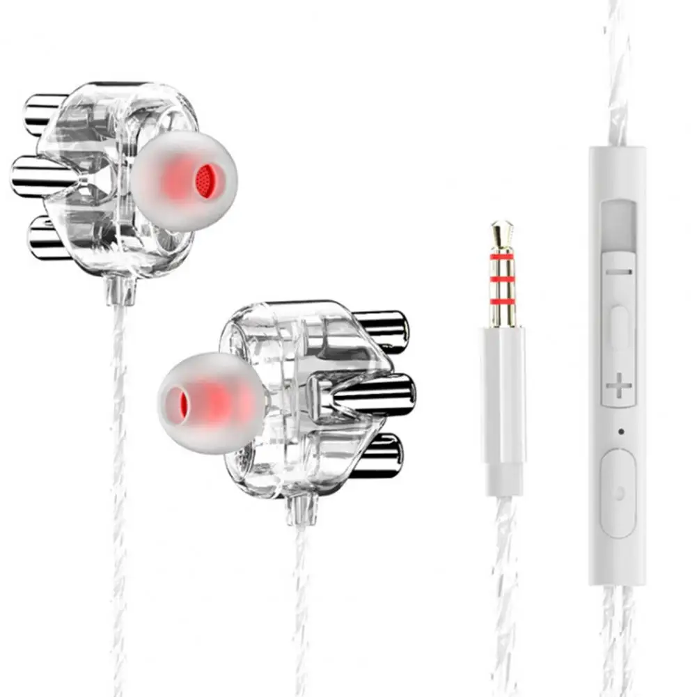 

Wired Headphones Transparent In-ear Double Moving Coil Dual Speaker Noise Reduction Wire-controlled Tuning Headset