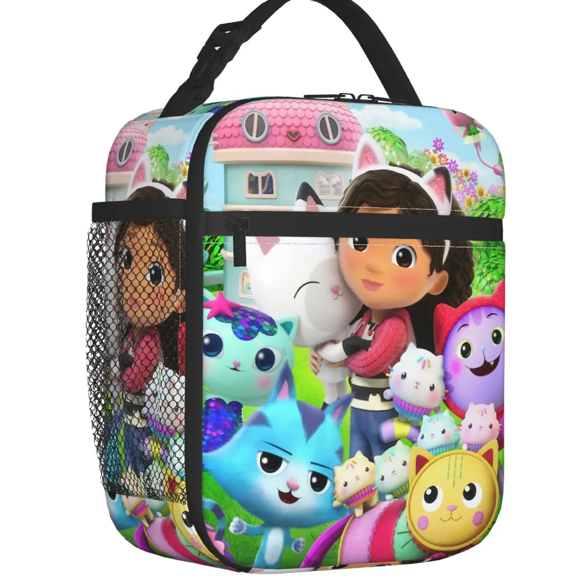 

Dollhouse Gabby Cats Insulated Lunch Bags for Work School Mermaid Resuable Thermal Cooler Bento Box Women Children