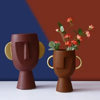 nordic style light luxury ceramic avatar facial vase flower holder table decoration living room flower arrangement decorations