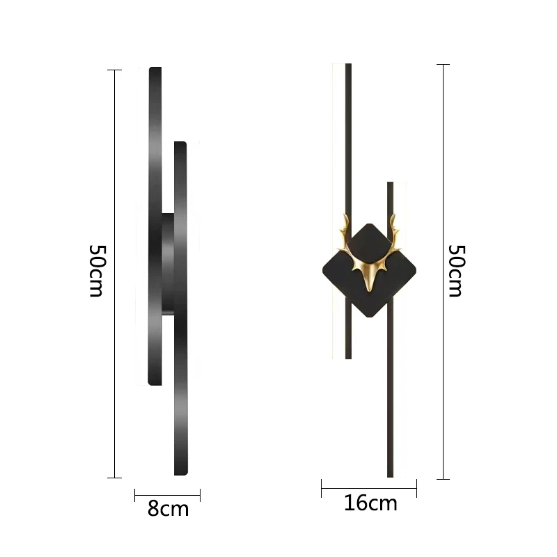 Современный минималистичный роскошный креативный длинный светодиодный