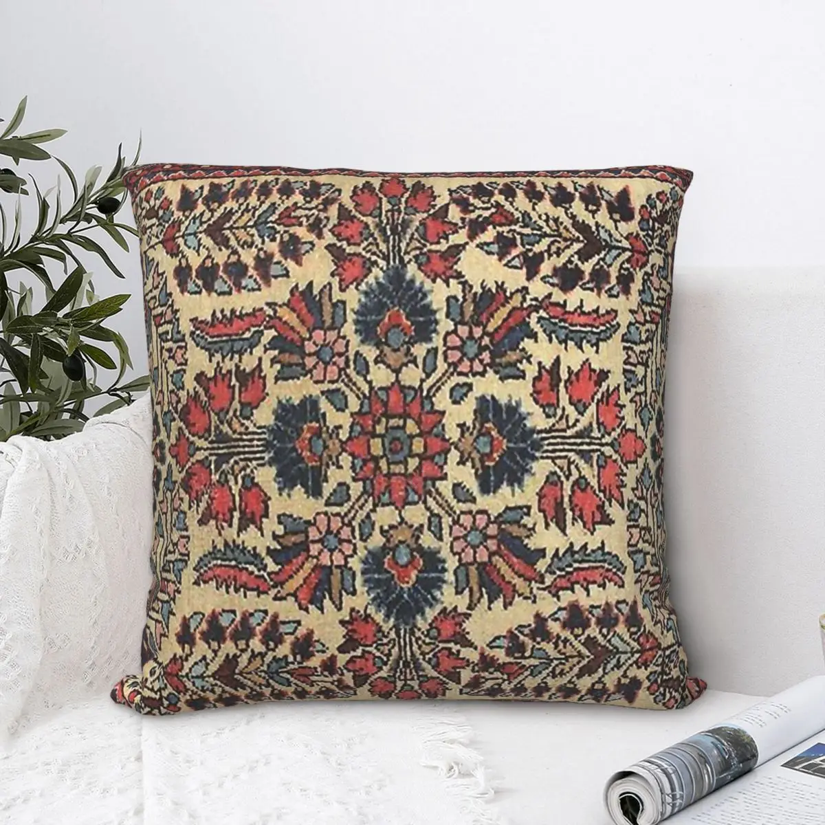

Design Flower Polyester Cushion Cover Oriental Rug Bedroom Office Decorative Kawaii Throw Pillowcase