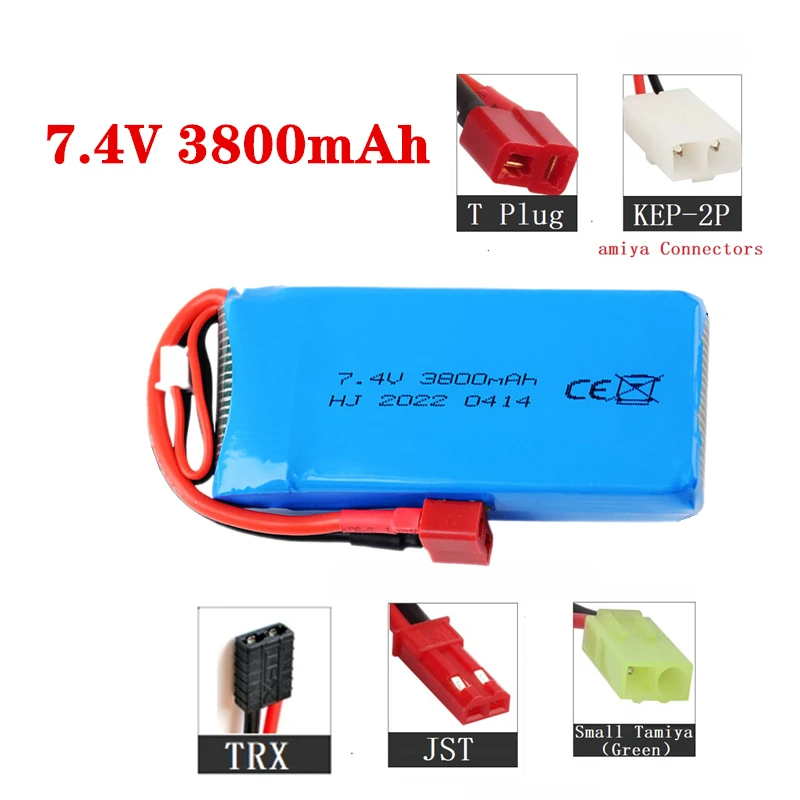 

Original 7.4V 3800mAh LiPo Battery For Wltoys 144010/12428/124019/124018 1/14 1/10 RC Car Battery Accessories 2S 7.4V Battery
