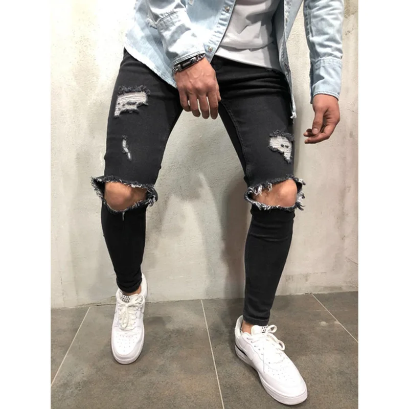 Jeans New Ripped Slim men's Trousers Men's Popular Pencil Pants jeans for men  jeans men  men clothing