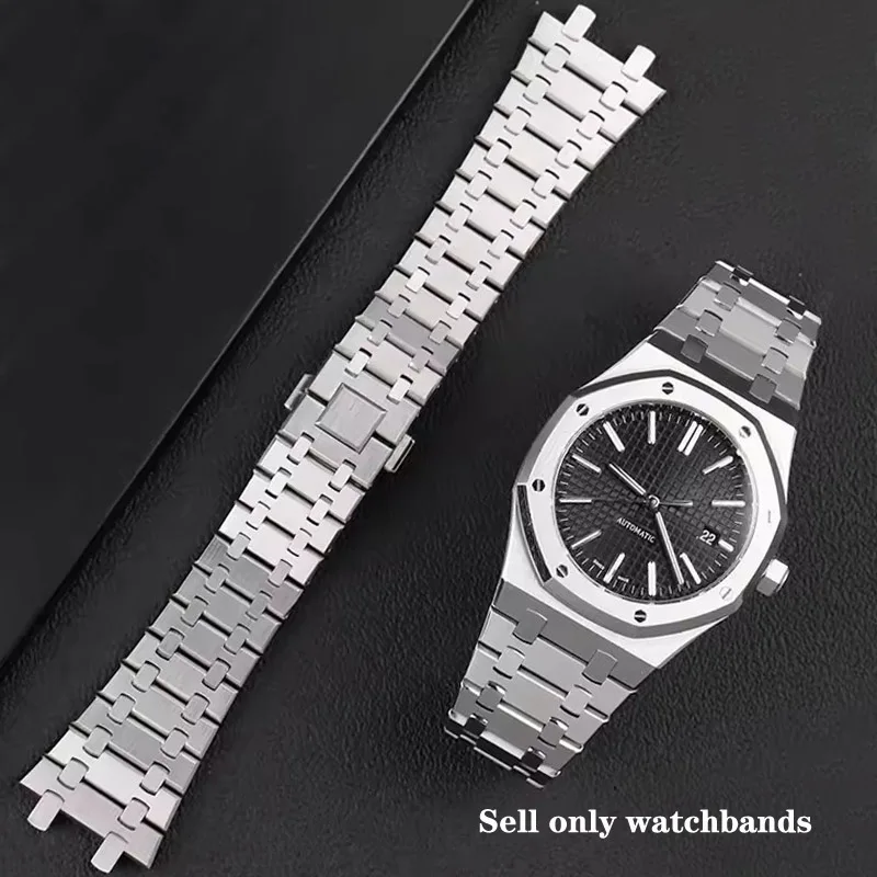 Серебряный браслет из нержавеющей стали 904L для AP 15400 Audemars Piguet Royal Oak ремешок мужские ремешки для часов 21 мм 26 мм (art.: 3920d406ca75d) - 3920d406ca75d