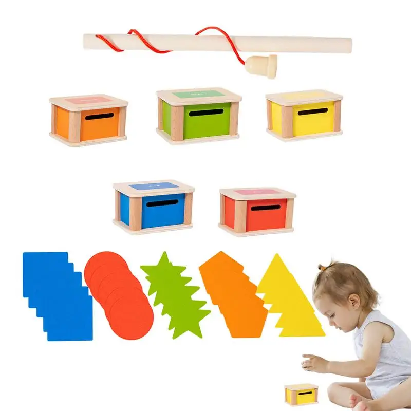 

Wood Shape Sorter Fine Motor Montessori Toys Matching Game Shape & Color Sorting Wooden Educational Toys Preschool Learning