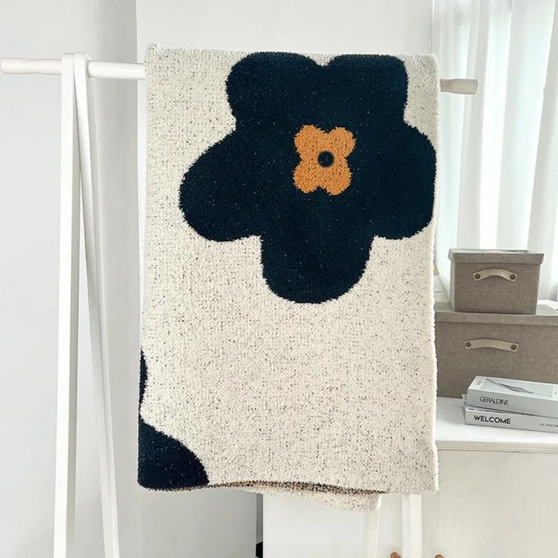 Мультяшные цветы одеяло для дивана уличные коврики кемпинга и пикника вязаное