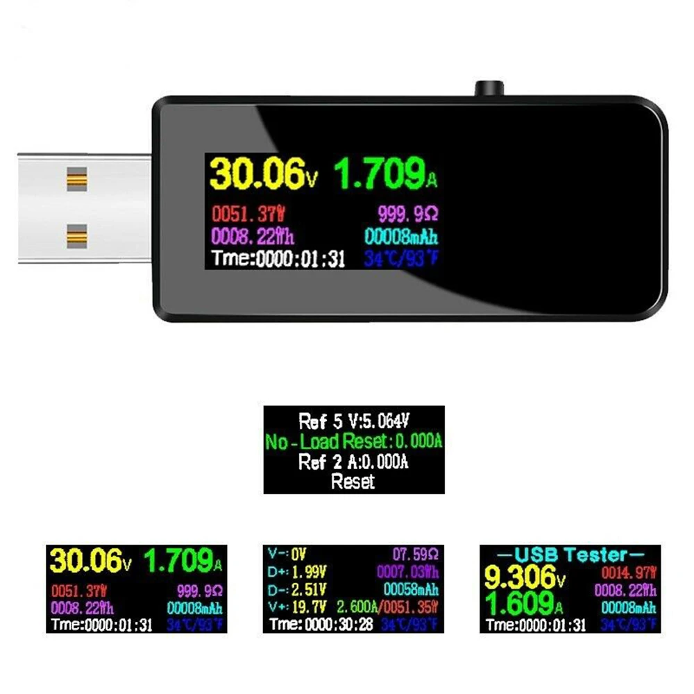 

Цифровой USB-вольтметр, тестер 13 в 1, амперметр постоянного тока, индикатор зарядного устройства для мобильного телефона, испытательная линия...