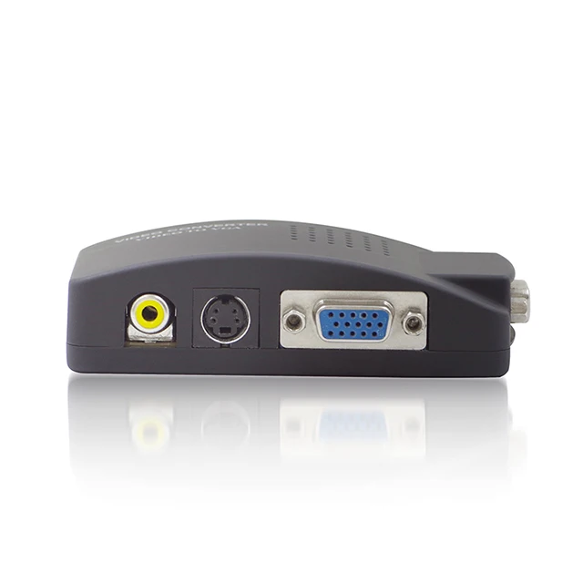 

S-video RCA VGA inputs to VGA output, AV to VGA 3 in 1 out Switcher Converter