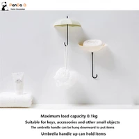 innovative umbrella small hook hanging wall shelf without punching a hole cute hook key rack kitchen bathroom bedroom applicable