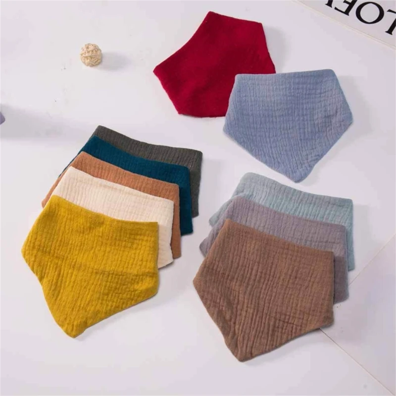 

10pcs Baby Bandana Bibs Soft Comfortable Cotton Feeding Drool Bibs Double Buckle Saliva Towel for Toddler Boy Girls