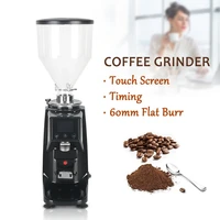 itop 60mm flat burr coffee grinder touch screen timing 500g hopper aluminum alloy housing commercial household espresso machine