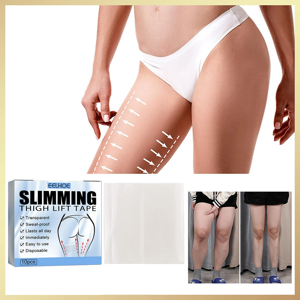 

10pcs Invisible Leg Lift Stickers Latex Free Thigh Shaping Lifting Slimming Tape Thigh Lifting Firming Anti Cellulite Patches