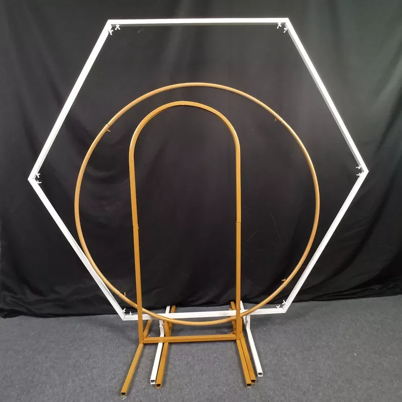 

Свадебные арки из кованого железа, Круглый фон, шестигранный стенд АРКА, декор «сделай сам» для дня рождения, сценический круг, детский душ, ...