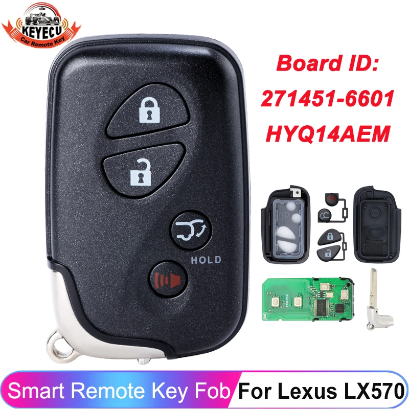 KEYECU 4-кнопочный HYQ14AEM 271451 -6601 для Lexus LX570 2008 2009 2010 2011 2012 2013 2014 2015 2016 смарт-ключ