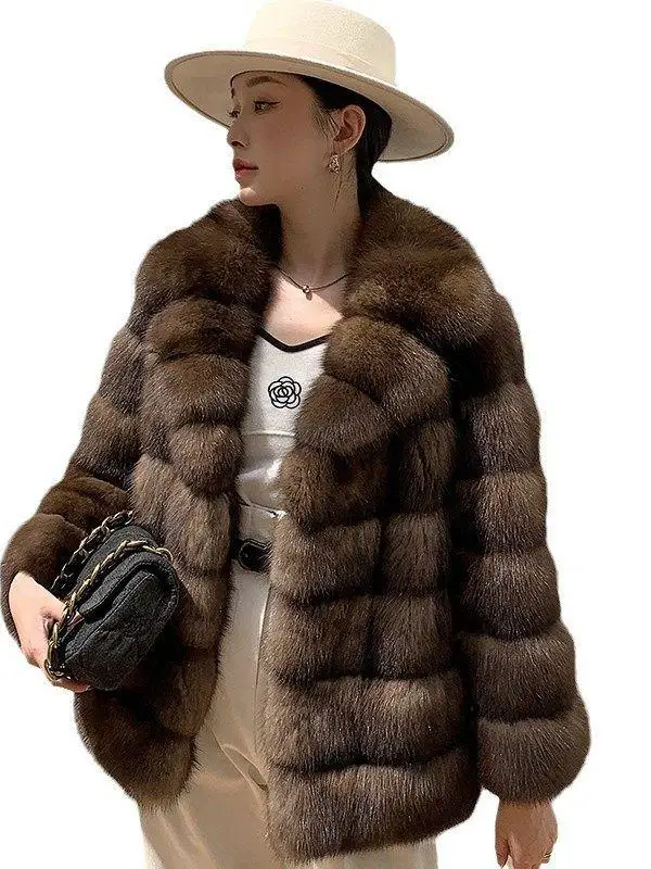 2024 зимняя новая импортная русская верхняя одежда из меха норки Zibeline Starry Sky